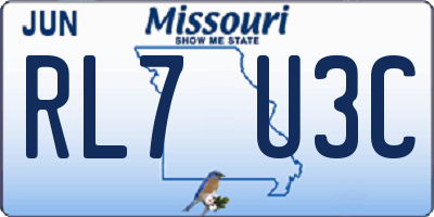 MO license plate RL7U3C
