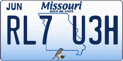 MO license plate RL7U3H