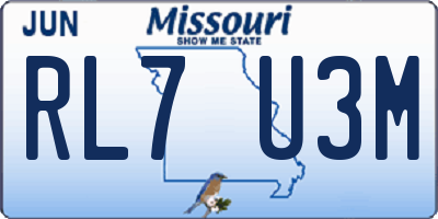MO license plate RL7U3M