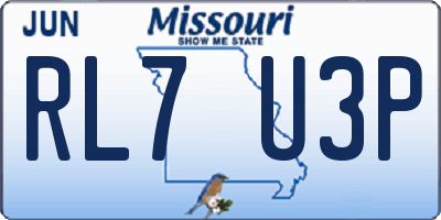 MO license plate RL7U3P