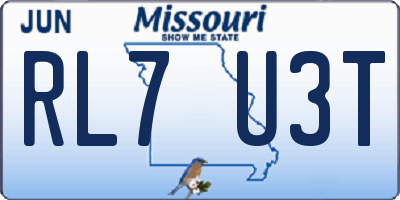 MO license plate RL7U3T