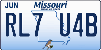 MO license plate RL7U4B