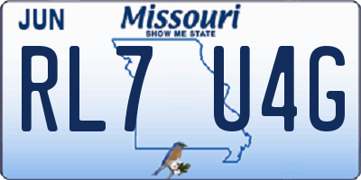 MO license plate RL7U4G