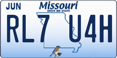 MO license plate RL7U4H