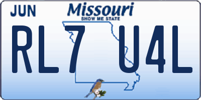 MO license plate RL7U4L