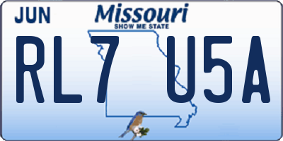 MO license plate RL7U5A