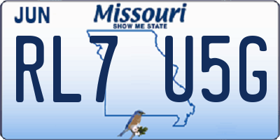 MO license plate RL7U5G