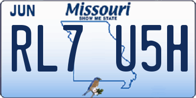 MO license plate RL7U5H