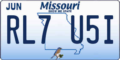 MO license plate RL7U5I