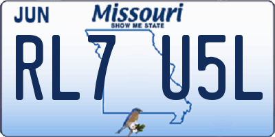 MO license plate RL7U5L