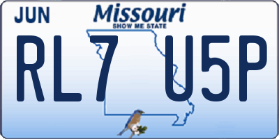 MO license plate RL7U5P