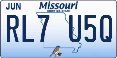 MO license plate RL7U5Q
