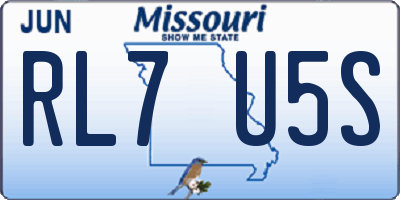 MO license plate RL7U5S