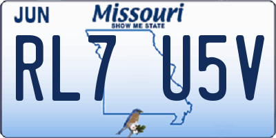 MO license plate RL7U5V