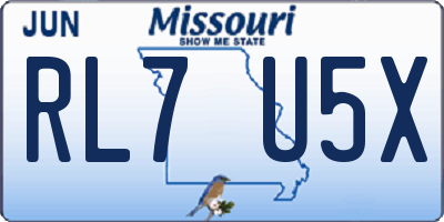 MO license plate RL7U5X