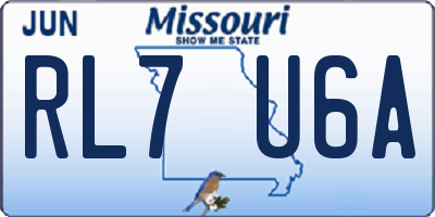 MO license plate RL7U6A
