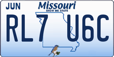 MO license plate RL7U6C