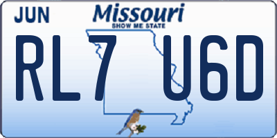 MO license plate RL7U6D