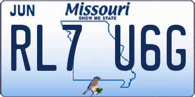 MO license plate RL7U6G