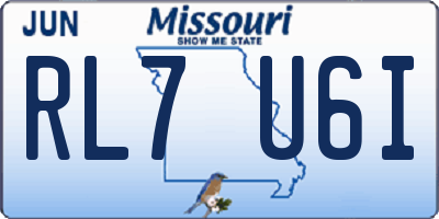 MO license plate RL7U6I