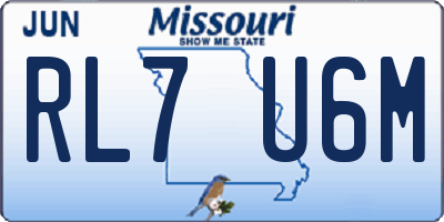MO license plate RL7U6M