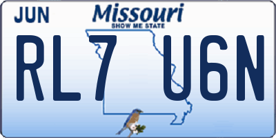 MO license plate RL7U6N