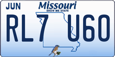MO license plate RL7U6O
