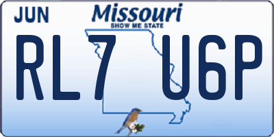 MO license plate RL7U6P