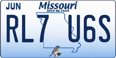 MO license plate RL7U6S