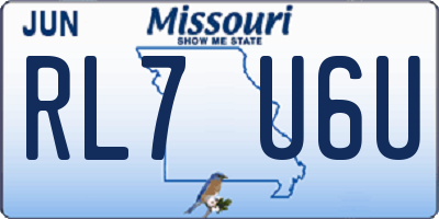 MO license plate RL7U6U