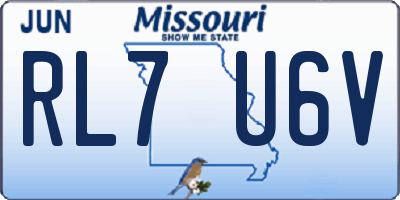 MO license plate RL7U6V