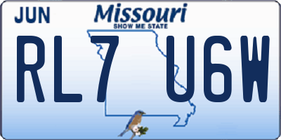 MO license plate RL7U6W