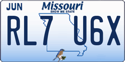 MO license plate RL7U6X