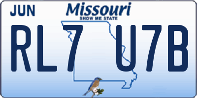 MO license plate RL7U7B