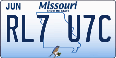 MO license plate RL7U7C
