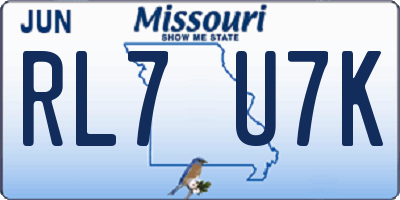 MO license plate RL7U7K