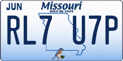 MO license plate RL7U7P