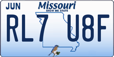 MO license plate RL7U8F
