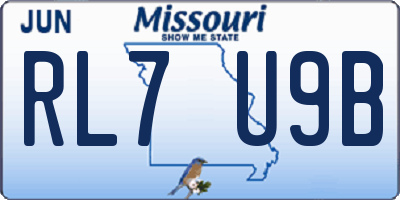 MO license plate RL7U9B