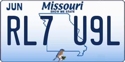 MO license plate RL7U9L