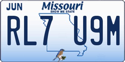 MO license plate RL7U9M