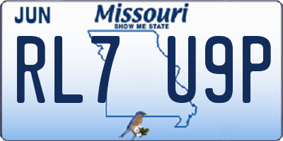 MO license plate RL7U9P