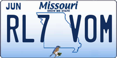 MO license plate RL7V0M