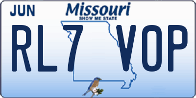 MO license plate RL7V0P