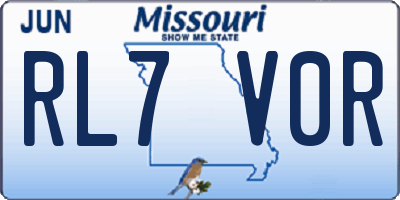 MO license plate RL7V0R
