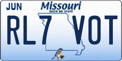 MO license plate RL7V0T