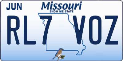 MO license plate RL7V0Z