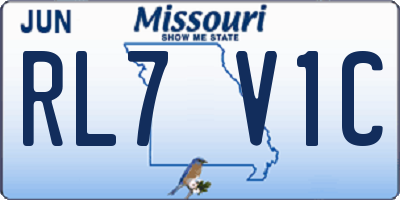 MO license plate RL7V1C