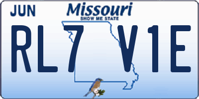 MO license plate RL7V1E