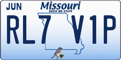 MO license plate RL7V1P